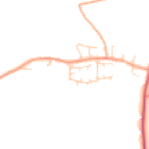Daytime road noise heatmap for IP14 4NY