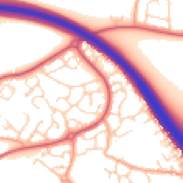 Daytime road noise heatmap for IP14 5FD
