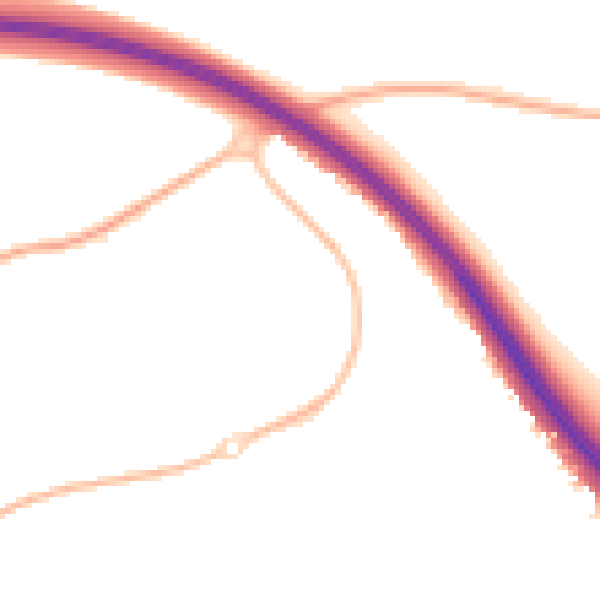 Night-time road noise heatmap for IP14 5FD