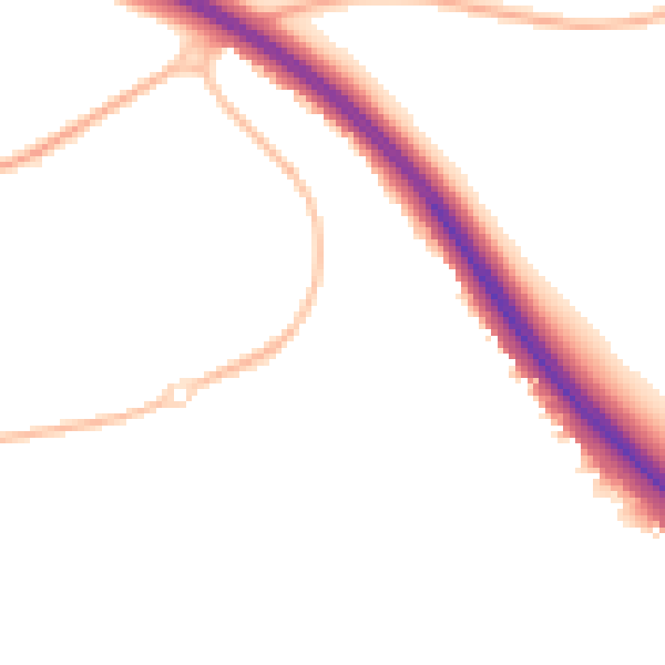 Night-time road noise heatmap for IP14 5FY