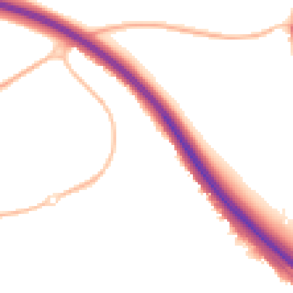 Night-time road noise heatmap for IP14 5GA