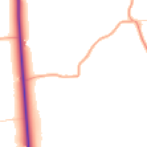 Daytime road noise heatmap for IP14 5NJ
