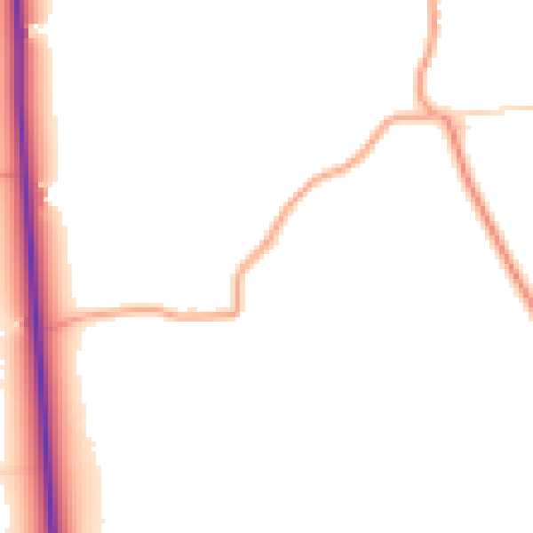 Daytime road noise heatmap for IP14 5NL