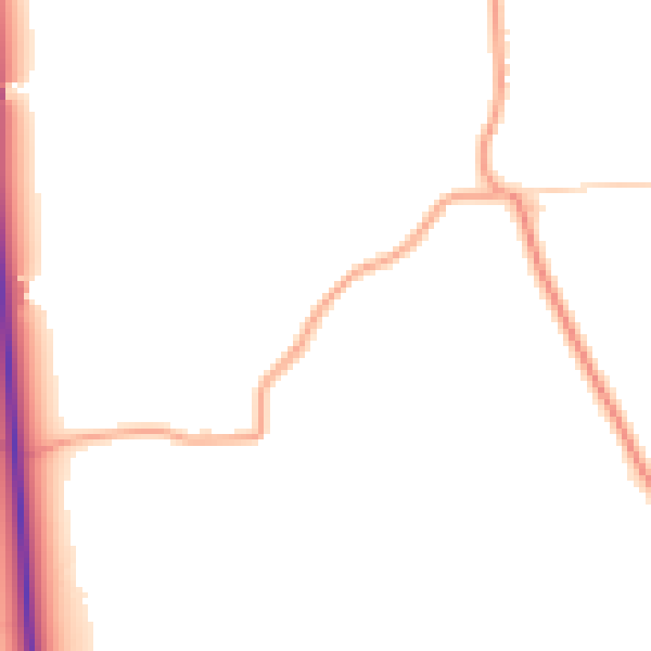 Daytime road noise heatmap for IP14 5NN
