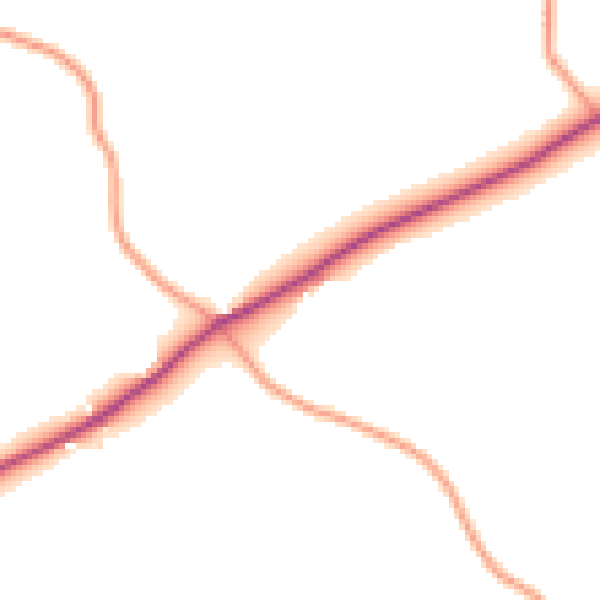 Daytime road noise heatmap for IP14 6LU