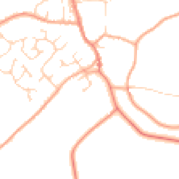 Daytime road noise heatmap for IP14 6QQ
