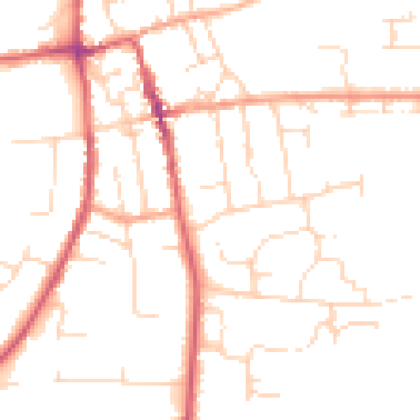 Daytime road noise heatmap for IP16 4BA