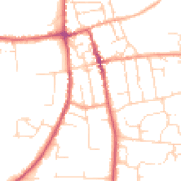 Daytime road noise heatmap for IP16 4DD