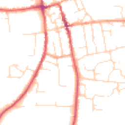 Daytime road noise heatmap for IP16 4DR