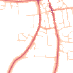 Daytime road noise heatmap for IP16 4DS