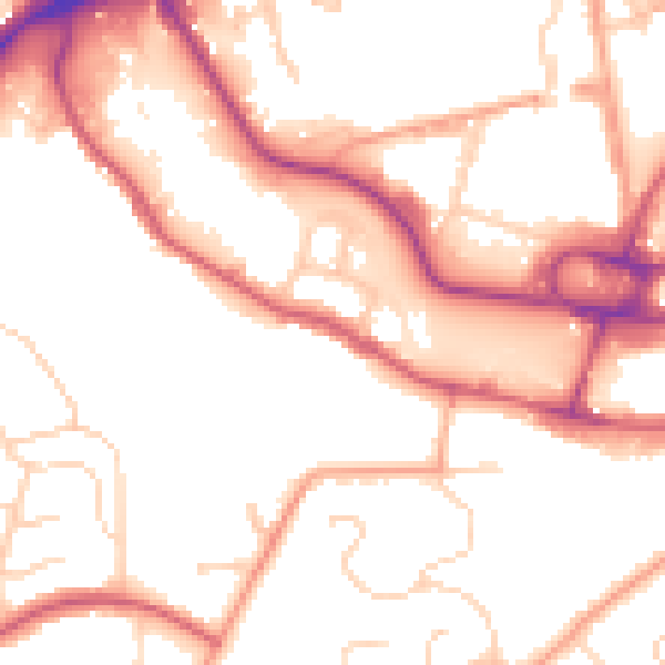 Daytime road noise heatmap for IP2 0AD
