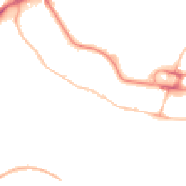 Night-time road noise heatmap for IP2 0AD