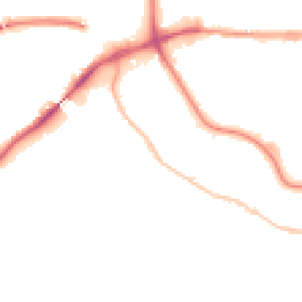 Night-time road noise heatmap for IP2 0AF