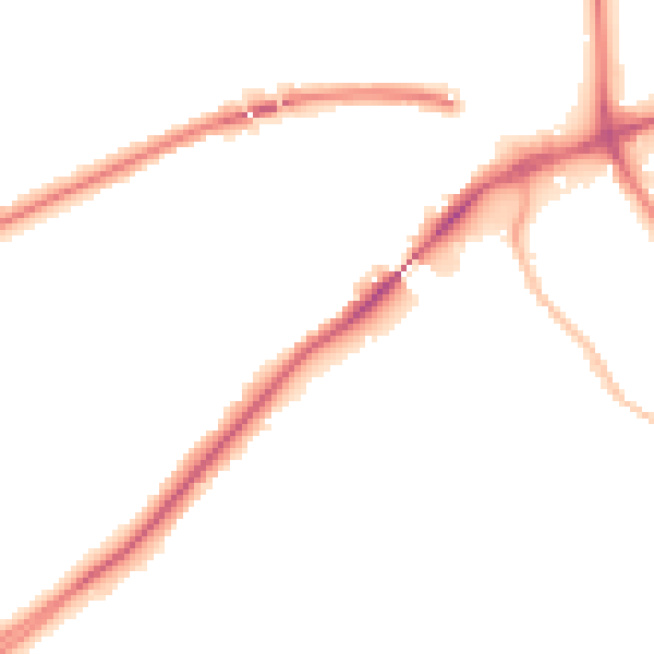 Night-time road noise heatmap for IP2 0AX