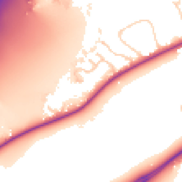 Daytime road noise heatmap for IP2 0BT