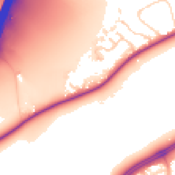 Daytime road noise heatmap for IP2 0BU