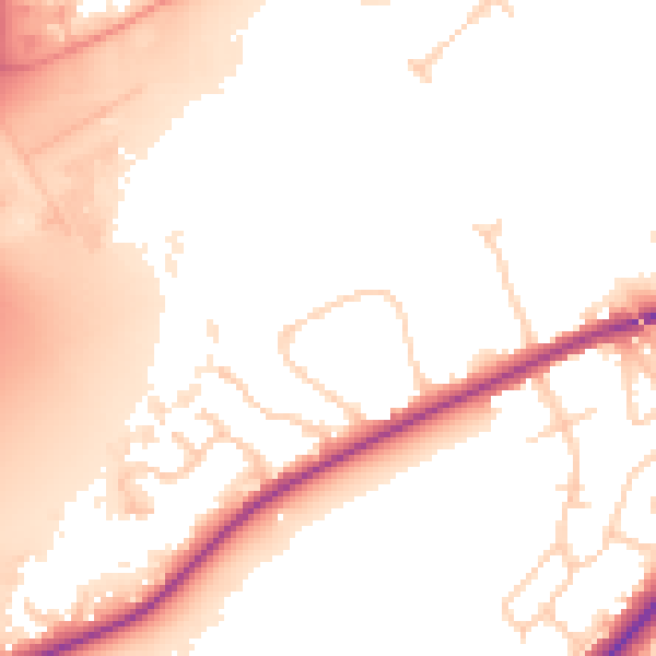 Daytime road noise heatmap for IP2 0DG
