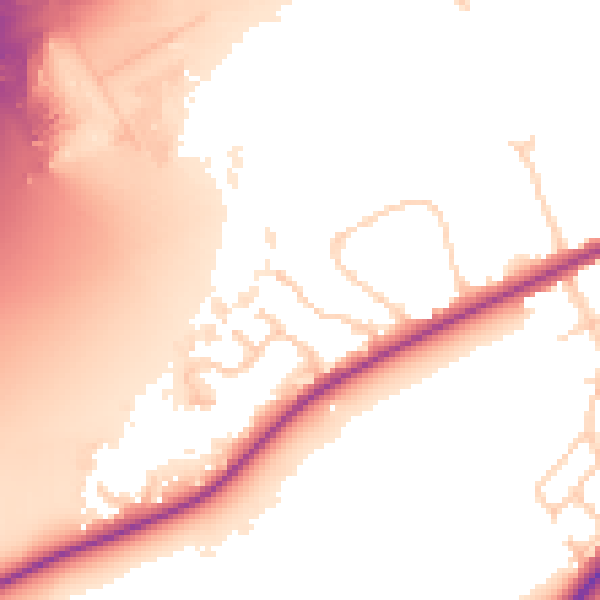 Daytime road noise heatmap for IP2 0DL