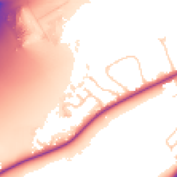 Daytime road noise heatmap for IP2 0DT