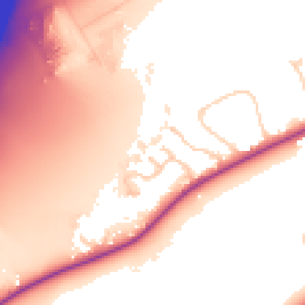 Daytime road noise heatmap for IP2 0DU