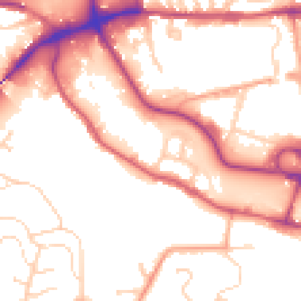 Daytime road noise heatmap for IP2 0ED
