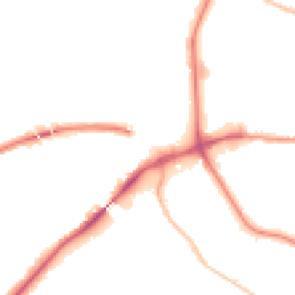 Night-time road noise heatmap for IP2 0EE