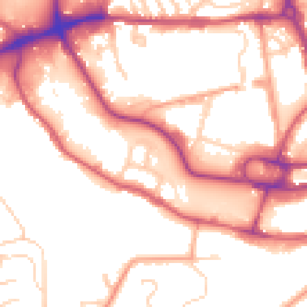 Daytime road noise heatmap for IP2 0ET
