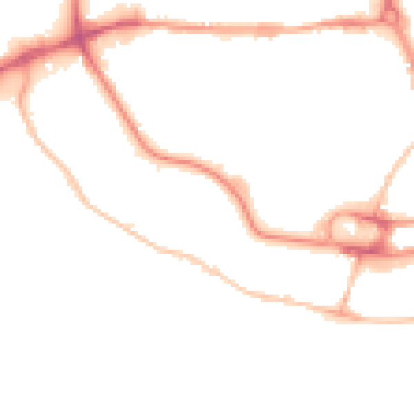 Night-time road noise heatmap for IP2 0ET
