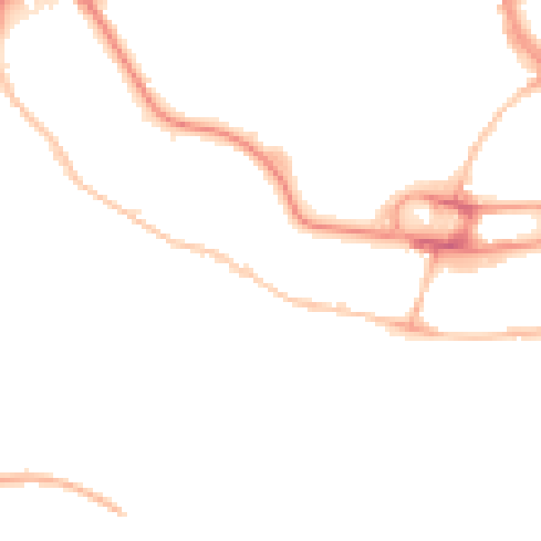 Night-time road noise heatmap for IP2 0EU