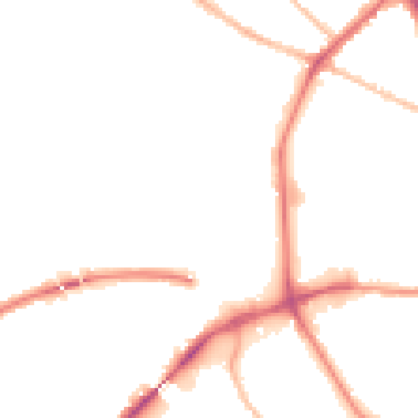 Night-time road noise heatmap for IP2 0FA