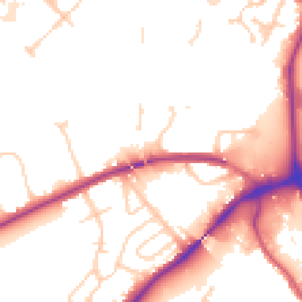 Daytime road noise heatmap for IP2 0HP