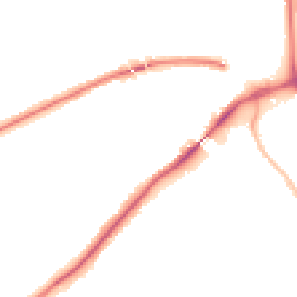 Night-time road noise heatmap for IP2 0JT