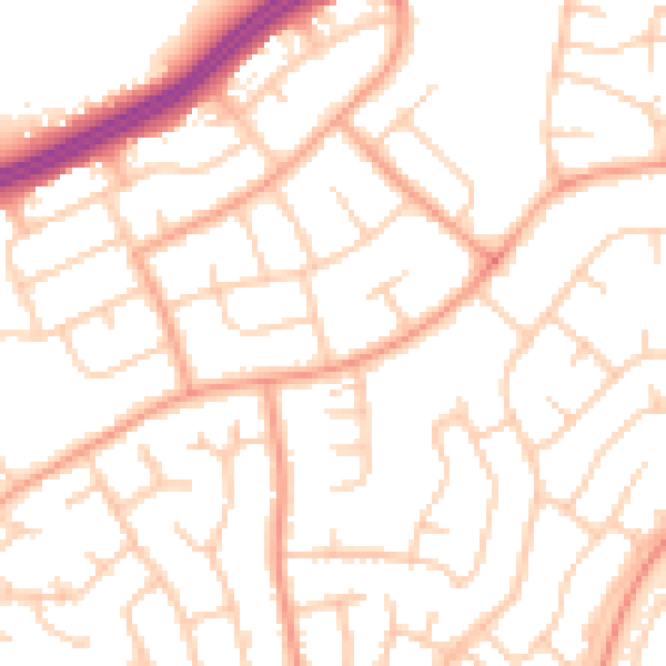 Daytime road noise heatmap for IP2 0RJ
