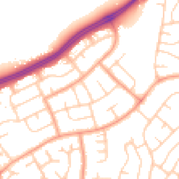 Daytime road noise heatmap for IP2 0TU