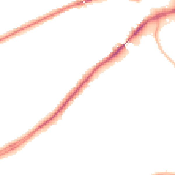 Night-time road noise heatmap for IP2 0XA