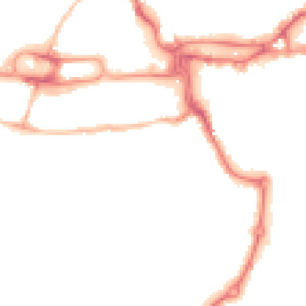Night-time road noise heatmap for IP2 8AS