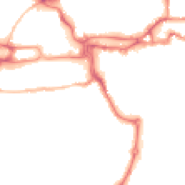 Night-time road noise heatmap for IP2 8DE