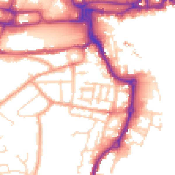 Daytime road noise heatmap for IP2 8DS