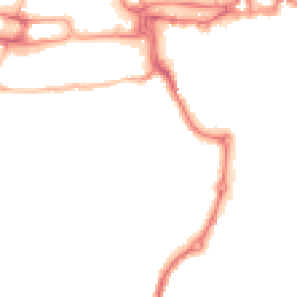 Night-time road noise heatmap for IP2 8DS