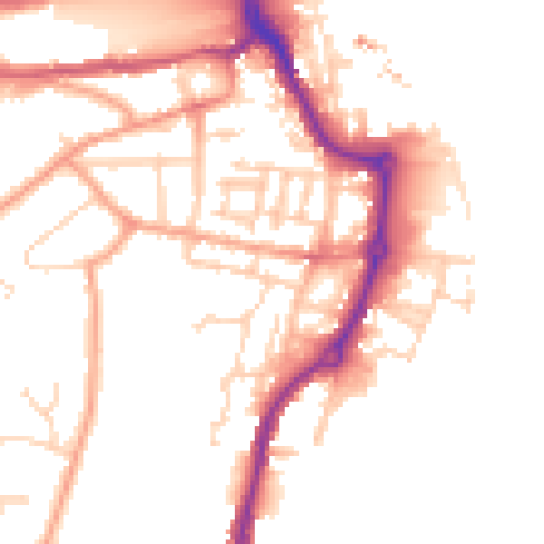 Daytime road noise heatmap for IP2 8EB