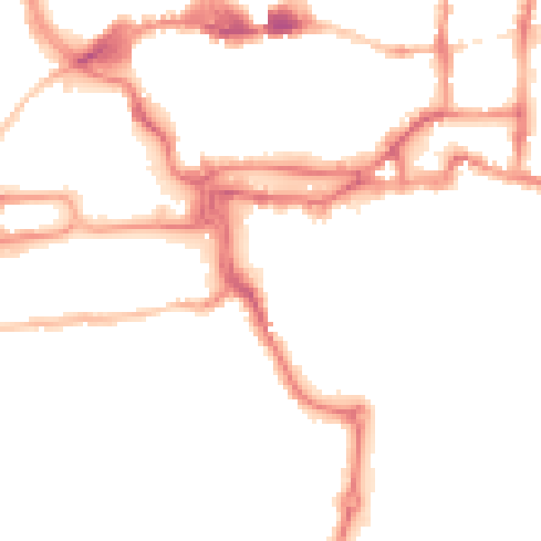 Night-time road noise heatmap for IP2 8ET