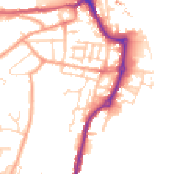 Daytime road noise heatmap for IP2 8GU