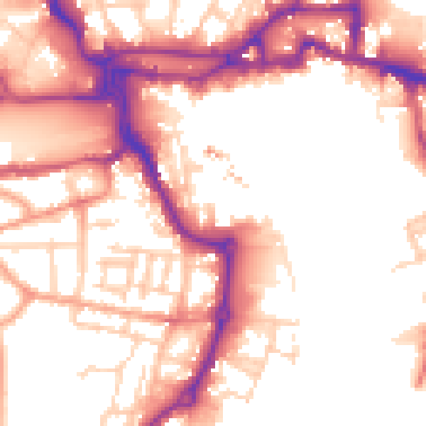Daytime road noise heatmap for IP2 8HA