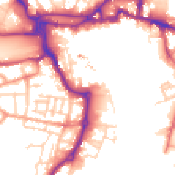 Daytime road noise heatmap for IP2 8HE