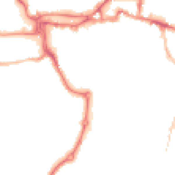 Night-time road noise heatmap for IP2 8HE