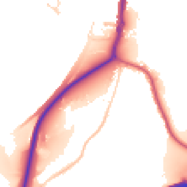 Daytime road noise heatmap for IP2 8NF