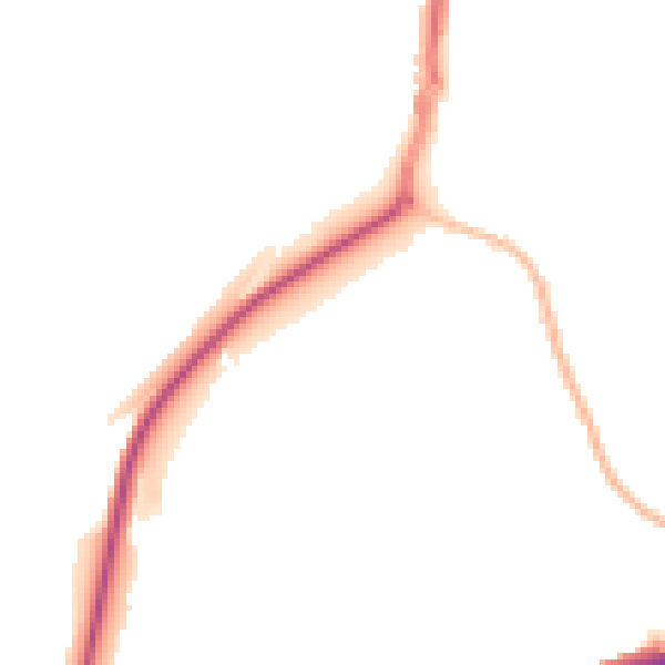 Night-time road noise heatmap for IP2 8NF