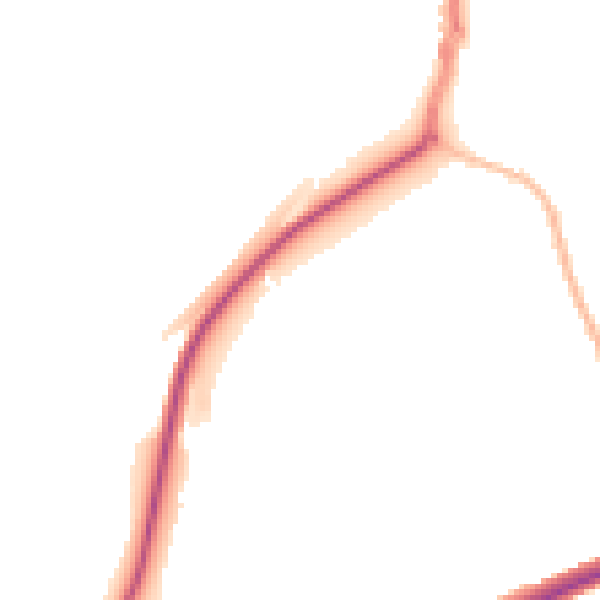 Night-time road noise heatmap for IP2 8NG