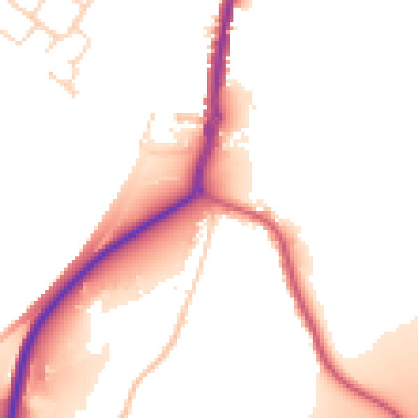 Daytime road noise heatmap for IP2 8NH