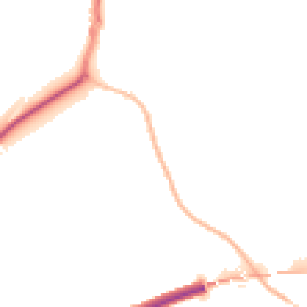 Night-time road noise heatmap for IP2 8NL